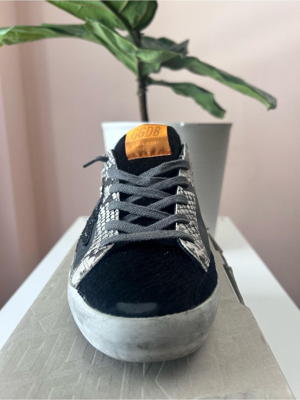 Golden Goose Black, Gray & Purple Low-Top Sneakers - Picture 4 of 5